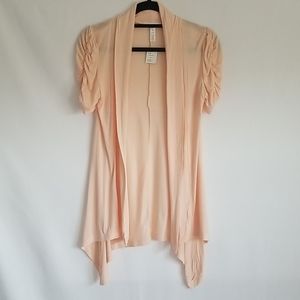 Peach Pink Cardigan Short Sleeve